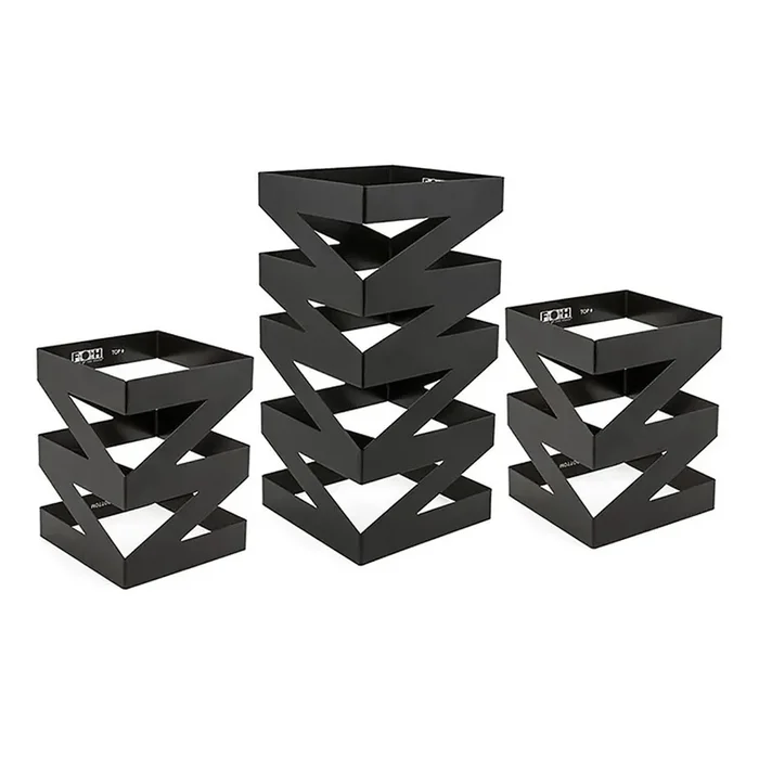 Front Of The House BRI006BKI28 3 Piece Matte Black Zig Zag Riser Set