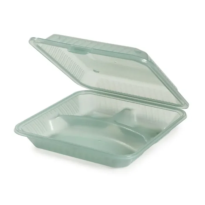 G.E.T. EC-12-1-JA Eco-Takeouts Jade 3-Compartment Container – Dozen