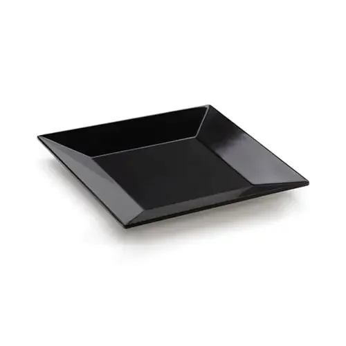 G.E.T. ML-104-BK Siciliano Black Melamine 10″ Square Plate – 12 / CS
