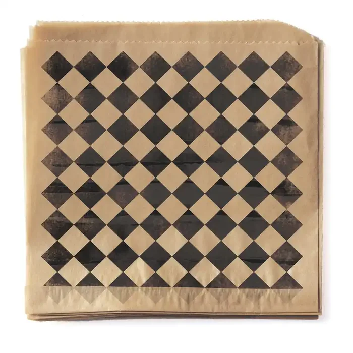 G.E.T. P-BKC-77-BR 7 x 7 Black / Brown Checker Paper Liner – 2000 / CS