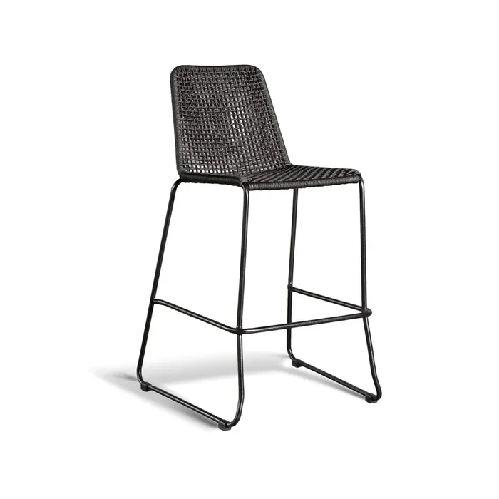 Gar Products KNOT-BAR-RP-BW-CHAR/CHAR-GREY Knot Charcoal Barstool