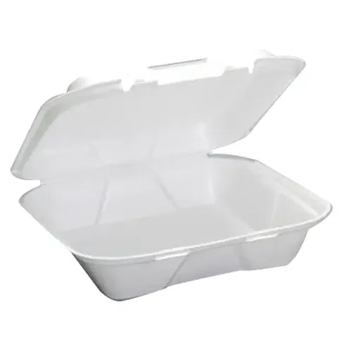 Genpak SN200WHITE 9-1/4″ Foam White Dinner Container – 200 / CS
