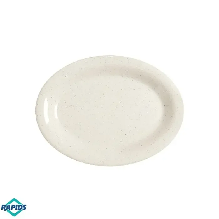 GET 12″ x 9″ Oval Platter, Ivory Melamine, 1 dz
