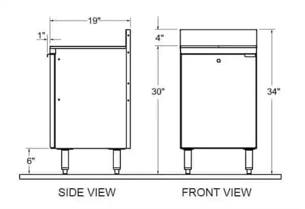 Glastender C-DBCA-48 Underbar Drainboard, 48″W x 19″D – Cabinet Base with 2 Hinged Doors