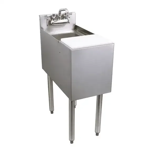 Glastender C-MFS-12 Underbar Sink Unit, 1 Compartment, Stainless Steel, with Backsplash and without Drainboard / Faucet Included – 12″W x 24″D