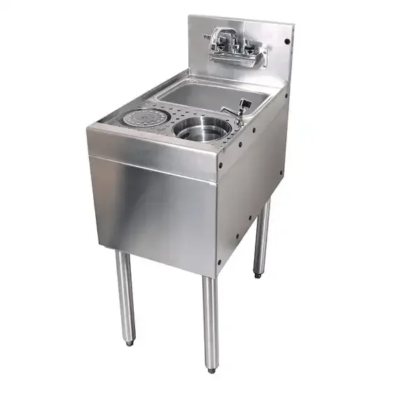 Glastender MTS-14 Underbar Sink Unit, 1 Compartment, Stainless Steel, with Backsplash and without Drainboard / Faucet Included – 14″W x 24″D