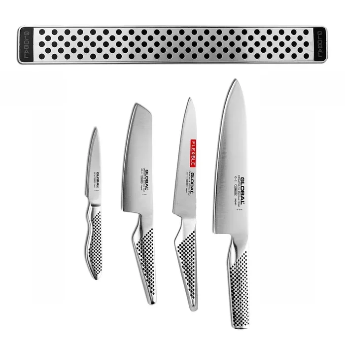 Global G-251138/M30 – 5 Pc. Magnetic Knife Bar Set