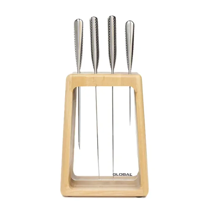 Global G-79670 – 5 Pc. Hashira Knife Block Set, Maple