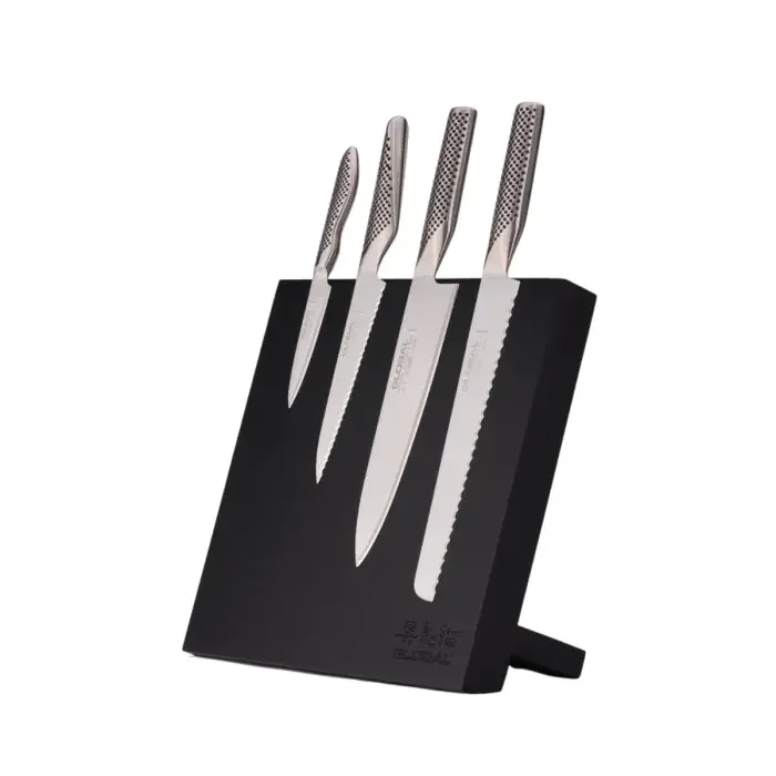 Global G-CLB4291438 – Bitoku 5 Pc. Classic Essentials Knife Block Set, Black