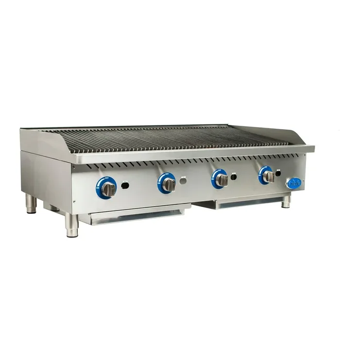 Globe Food GCB48G-SR Countertop 48″ S/S Radiant Gas Charbroiler