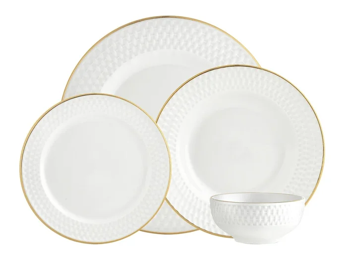 Godinger Dinnerware, 16 Pc Set, Svc for 4