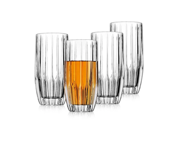 Godinger Pleat High Ball Glasses set of 4