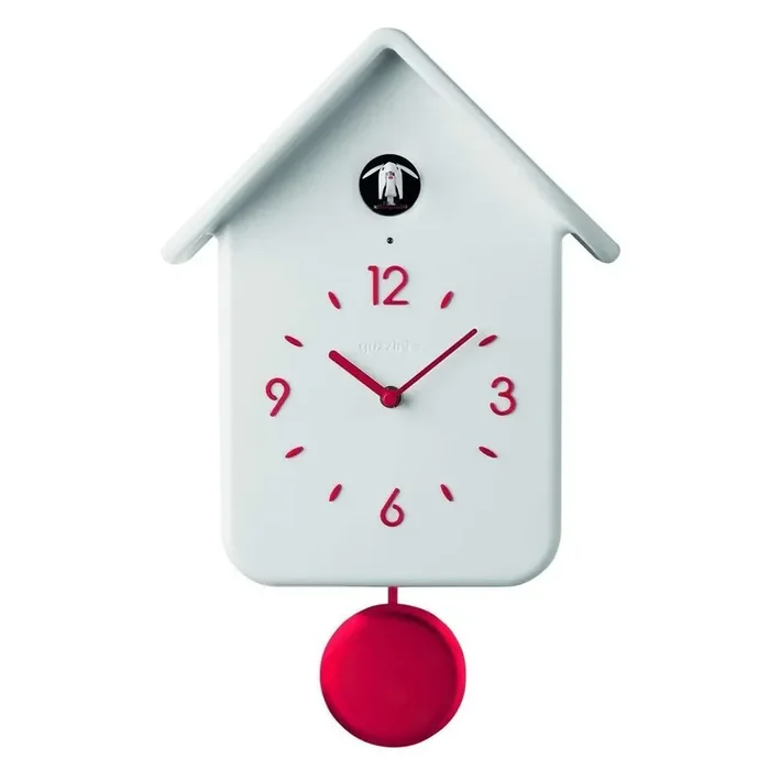 GUZZINI QQ CUCKOO CLOCK W/PENDULUM HOME WHITE 15,35X9,76X9,76 INCHES.