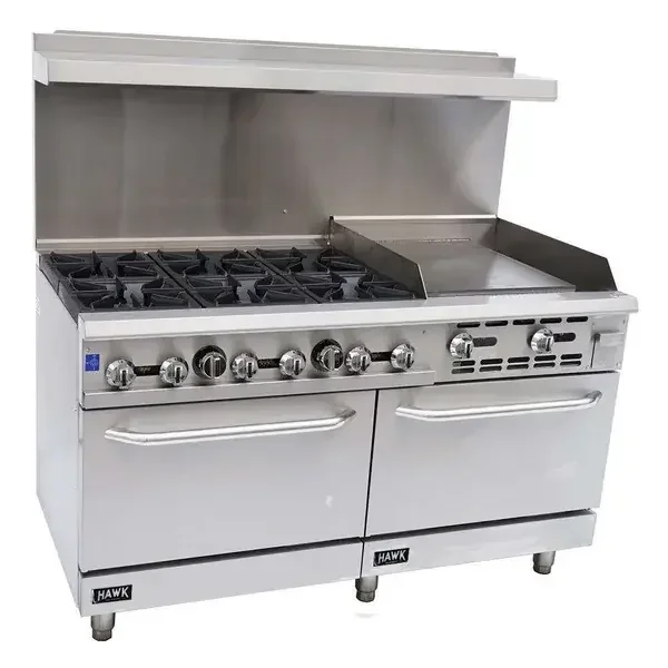 Hawk HAR60-24R-2000 Restaurant Gas Range 30 000 BTU