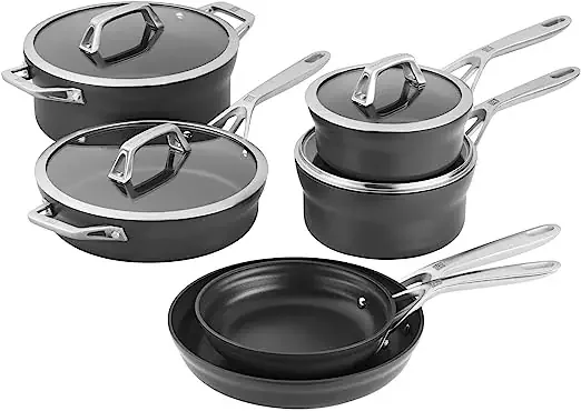 Henckels Motion – 10 Pc. Aluminum Hard Anodized Nonstick Cookware Set