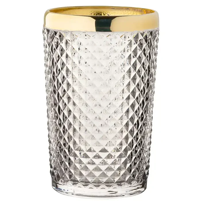Hospitality Brands HG90095G-006 Gold Rim 13.5 Oz Hiball Glass – 6 / CS
