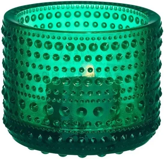 Iittala Kastehelmi Tealight Candleholders by Oiva Toikka (Emerald)