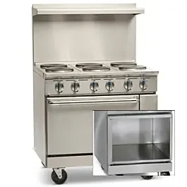 Imperial IR-6-E-XB 36″ 6 Round Element Electric Restaurant Range w/ Open Cabinet Base – 208V