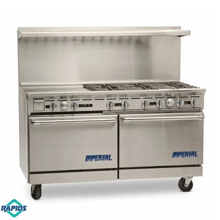 Imperial IR-6-G24 Pro Series 36″ 6-Burner Gas Range 24″ Griddle