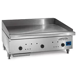 Imperial ISCE-36-LP 36″ Snap Action Countertop Liquid Propane Gas Griddle with Solid State Thermostats – 72,000 BTU