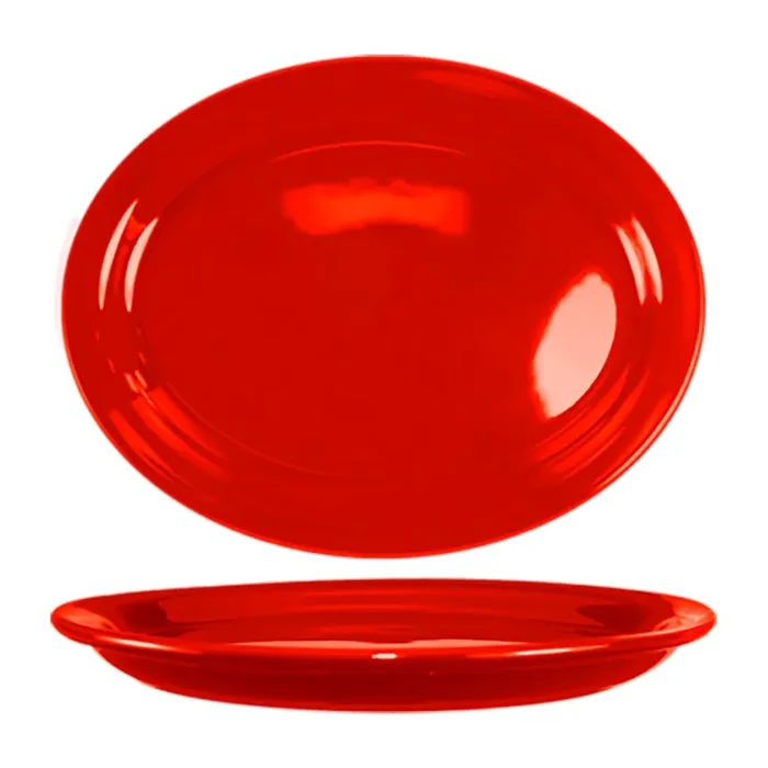 Int‘l Tableware CAN-12-CR Cancun Crimson 9.75 x 7.5 Platter – 24 / CS