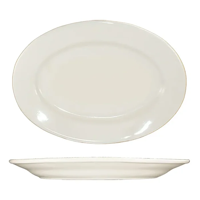 Int‘l Tableware RO-34 Roma American White 9.25 x 6.4 Platter – 24 / CS