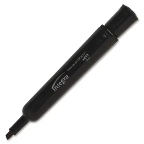 Integra ITA30011 Black Chisel Point Permanent Marker – Dozen
