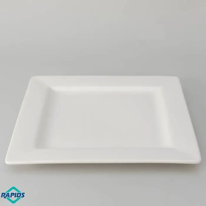 ITI China 10-3/4″ Square Plate Rolled Edge, Bright White Elite Collection (12/CS)