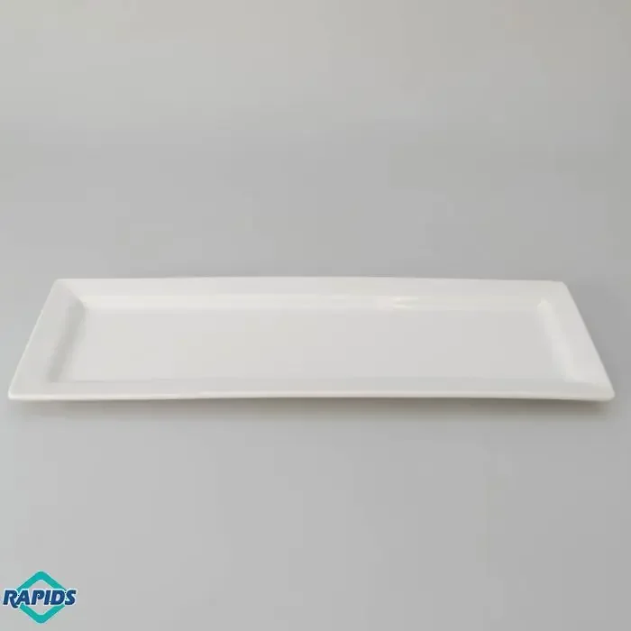 ITI China 16-1/8″ x 5-1/2″ Rectangular Platter Rolled Edge, Bright White Elite Collection (12/CS)