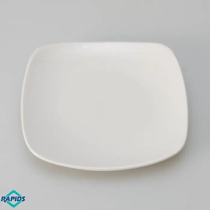 ITI China 6″ Square Plate, Rolled Edge Coupe European White, Quad Collection (36/cs.)
