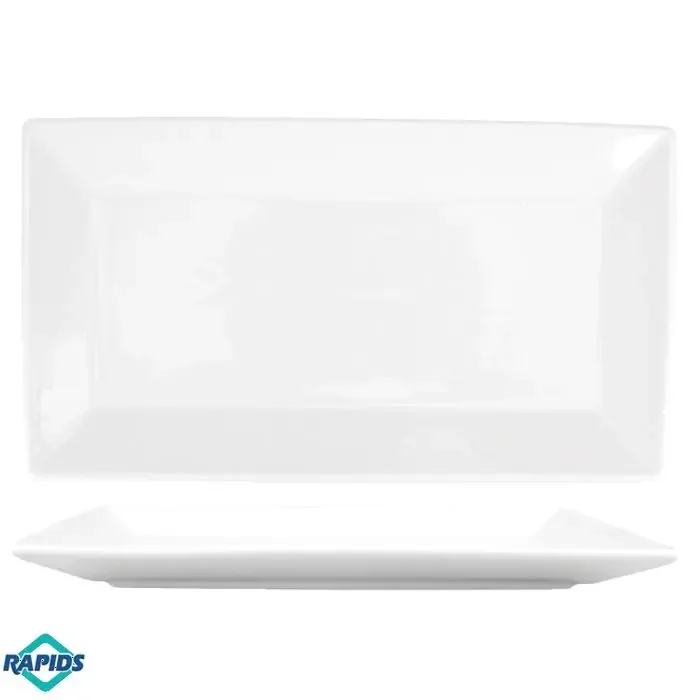ITI China Bright White Rectangular Platter 13-1/8″ x 7″ 1DZ