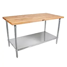 John Boos JNS13A 30″D x 108″L Maple Top Work Table with (Undershelf)
