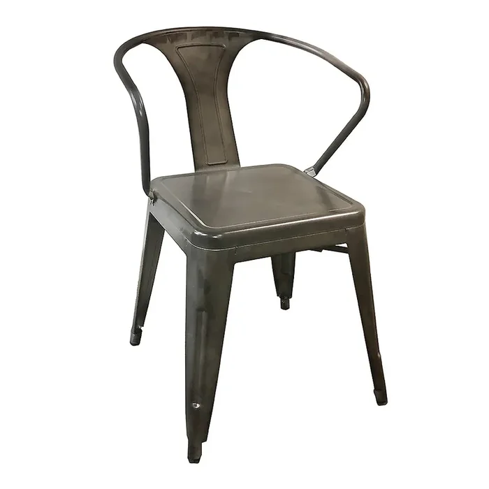 Just Chair G42518A Gun Metal Indoor/Outdoor Stack Armchair
