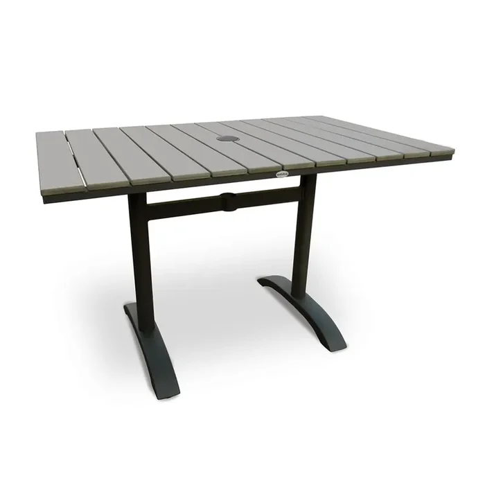Just Chair PW801TT-3048-UMB Dark Grey 30 x 48 Table with Umbrella Hole