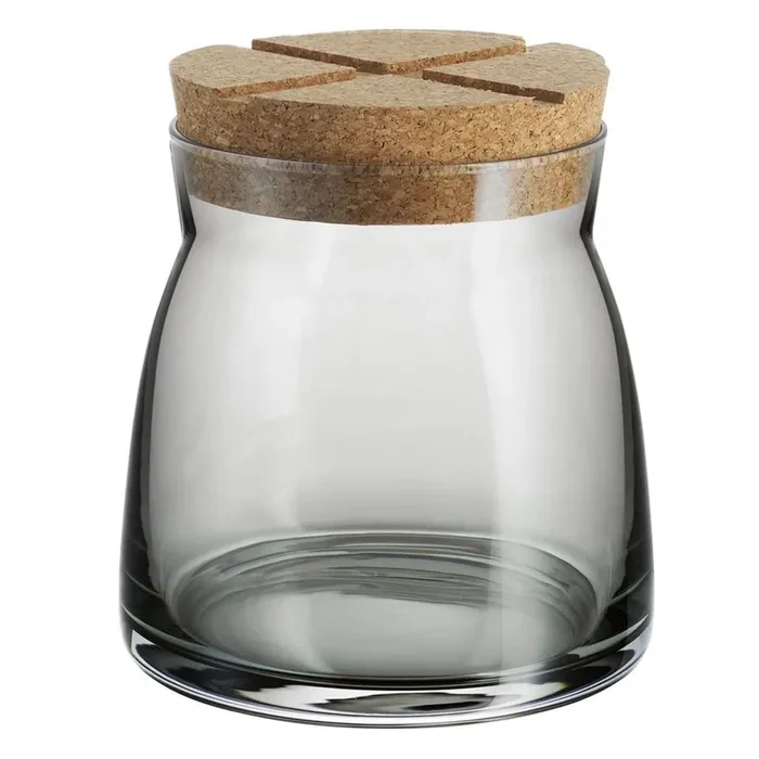 KOSTA BODA BRUK JAR WITH CORK GREY MED