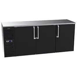 Krowne KPT84L-BSS 84″ Solid Door Pass Thru Back Bar Cooler with Left Side Compressor and Stainless Steel Top