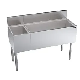 Krowne KR19-M48R Royal Series 48″L x 19″D Underbar Combination Ice Bin with 12″ Bottle Storage, Ice Bin on Right