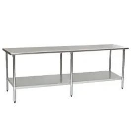 L&J SG18120 – 18″D x 120″L Stainless Steel Work Table w/ Under Shelf