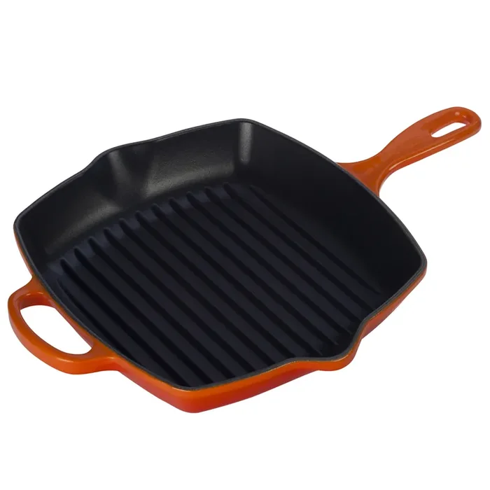 Le Creuset 10.25‘‘ Signature Square Skillet Grill – Flame