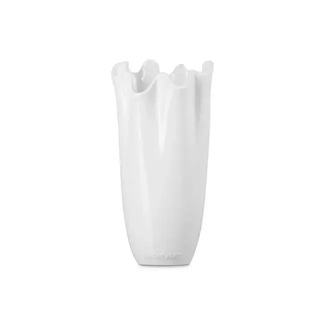 Le Creuset 12″ Iris Ruffle Vase – White