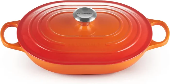 Le Creuset 3 3/4 Qt. Signature Oval Casserole w/Stainless Steel Knob – Flame