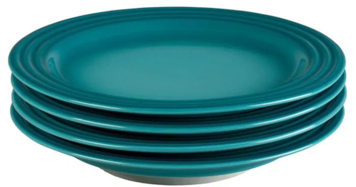 Le Creuset Stoneware 8.5″ Salad Plates – Caribbean, Set of 4