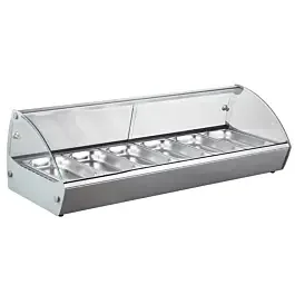 Marchia MSB6 44″ Countertop Hot Food Display Warmer – 6 Pans (NEW WITH DENT ON BACK)