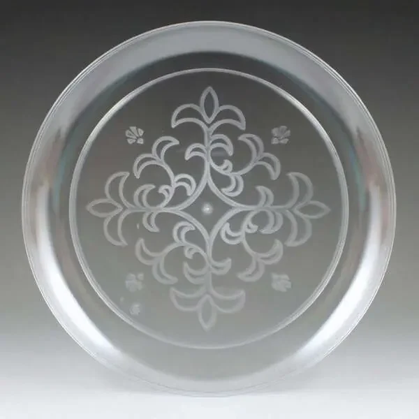 MARYLAND PLASTICS PLATE, ROUND, 9″, CLEAR, ETCHED, 25/PK (25/pack). SplitCase