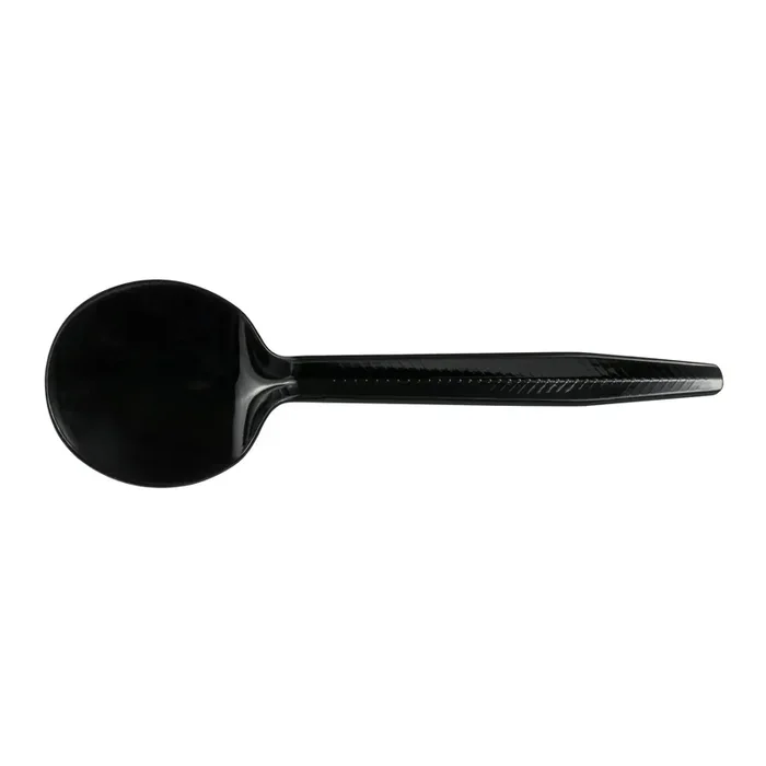 Max Packaging 40SSBW Wrapped Black Soup Spoon – 1000 / CS
