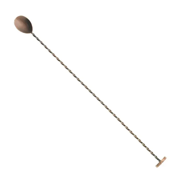 Mercer Culinary M37019ACP Antique Copper Muddler End 15-3/4″ Bar Spoon