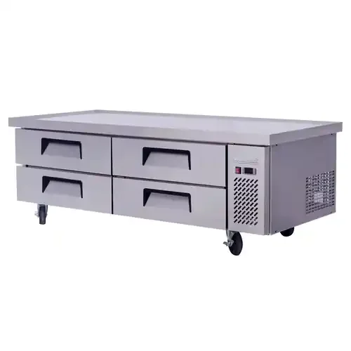 Migali C-CB72-76-HC 76″ Chef Base w/ (4) Drawers – 115v, Worktop Refrigerator, 15 Cu/Ft, R290 (Hydrocarbon)