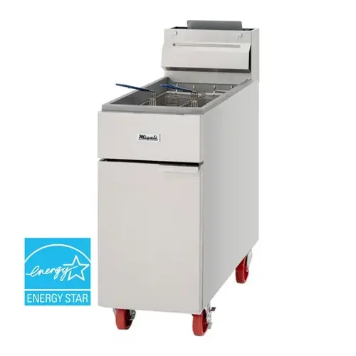 Migali C-F35-LP – Three Burner 35 LB Liquid Propane Stainless Steel Competitor Series Floor Model Commercial Deep Fryers