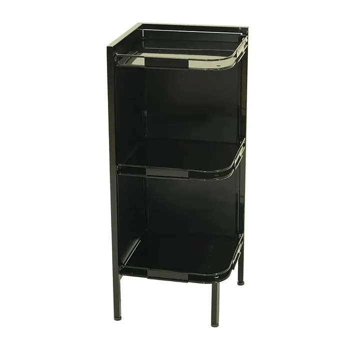 Mobile Merchandisers CU3514-B Black 3-Shelf Adjustable Corner Shelf