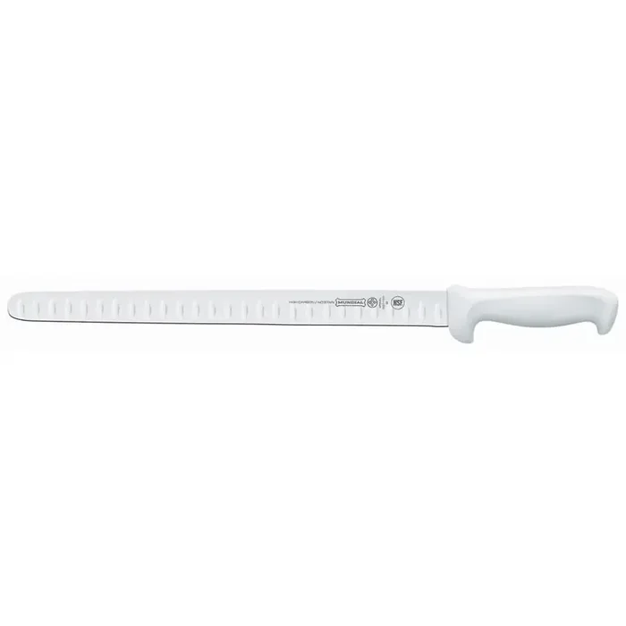 Mundial® W5627-14GE White Handle Slicing Knife With Granton Edge